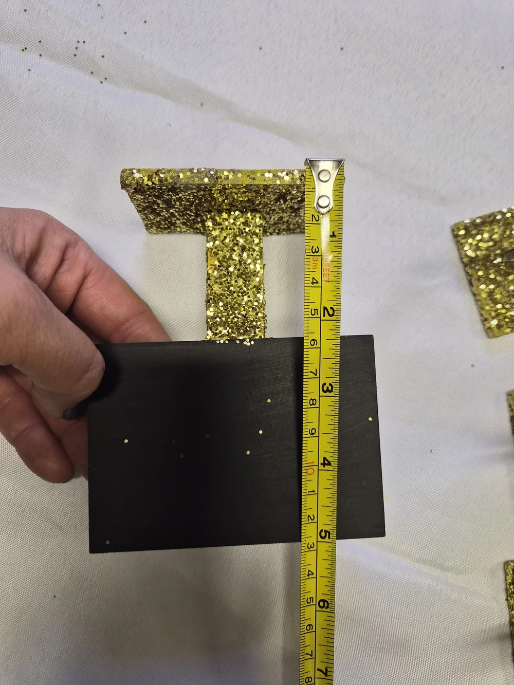 Gold Glitter Tabel Number Black Signs - Party Table Decor